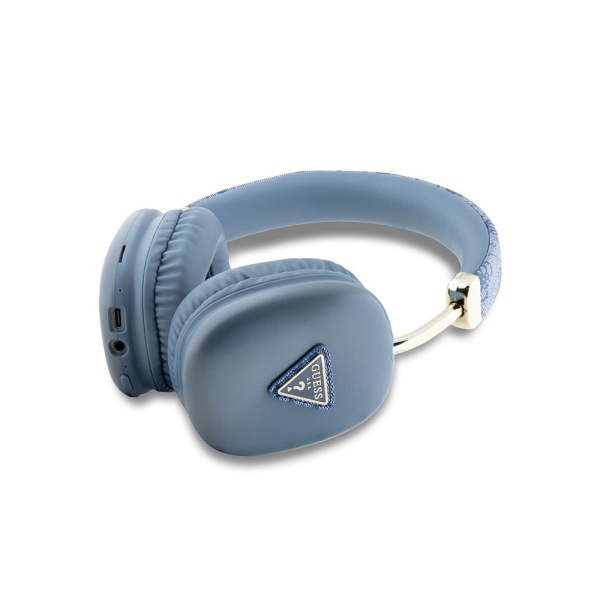Беспроводные наушники Guess Bluetooth HP Oval 4G with Triangle Metal Logo. Цвет: синий