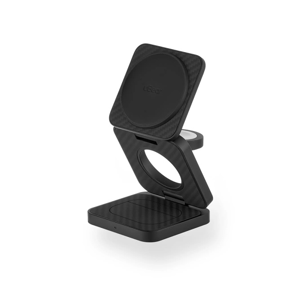 Беспроводное зарядное устройство uBear Balance Supreme 3 в 1 стандарта Qi, MagSafe, 30W. Цвет:чёрный