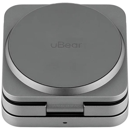 Беспроводное зарядное устройство uBear Balance Ultra, 3-в-1, MagSafe, Qi2. Цвет: серый