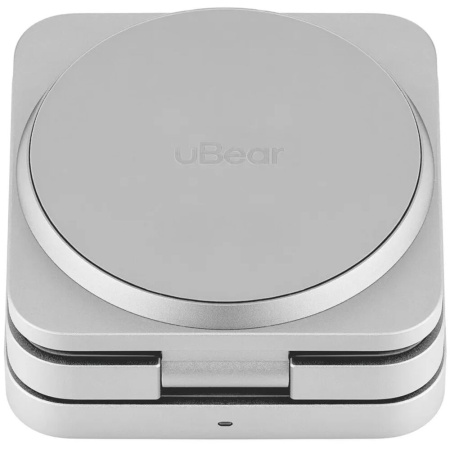 Беспроводное зарядное устройство uBear Balance Ultra, 3-в-1, MagSafe, Qi2. Цвет: серебро