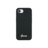 Чехол Guess Liquid silicone Gold metal logo & Camera frame для iPhone 16e/17e. Цвет: черный