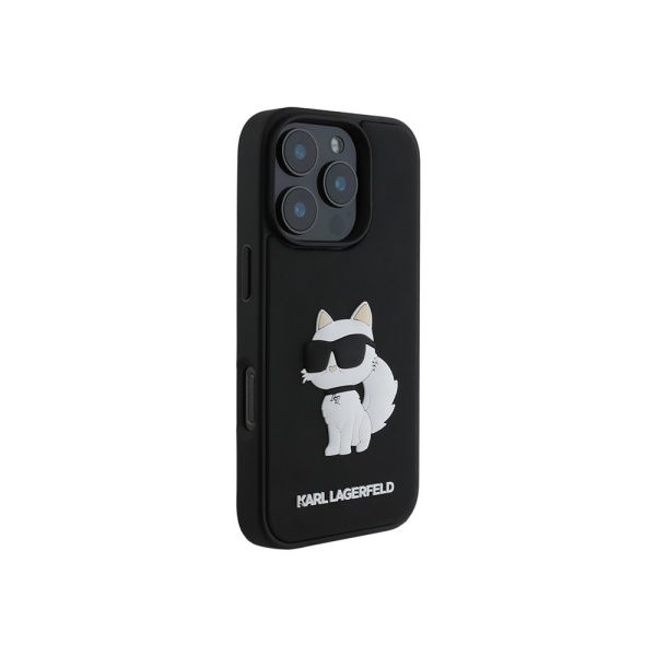 Чехол Lagerfeld 3D Rubber NFT Choupette для iPhone 16 Pro Max. Цвет: черный