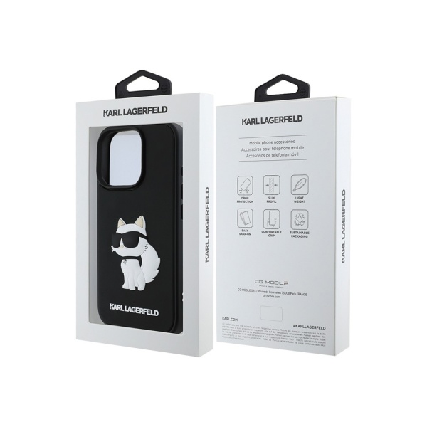 Чехол Lagerfeld 3D Rubber NFT Choupette для iPhone 16 Pro Max. Цвет: черный