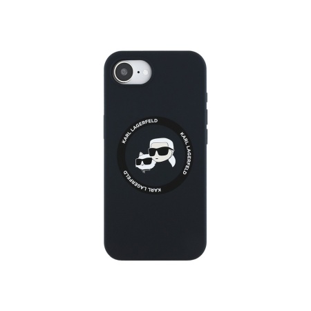 Чехол Lagerfeld Liquid Silicone NFT Karl & Choupette Heads для iPhone 16e/17e. Цвет: черный