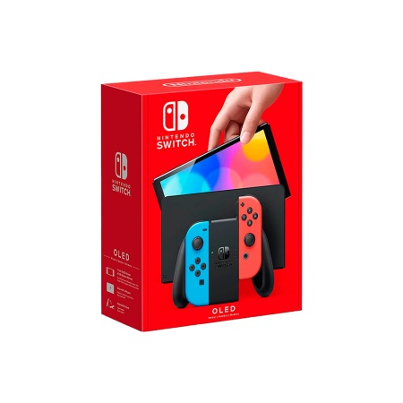 Игровая приставка Nintendo Switch OLED. Цвет: неоновый синий/красный