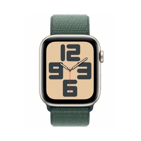 Apple Watch SE (2024), 44мм, корпус из алюминия цвета "Сияющая звезда", Спортивная петля