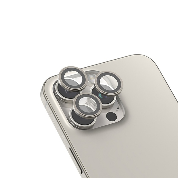 Защитное стекло BlueO Camera lens SAPPHIRE metal armor д/камеры iPhone 15 Pro (3 шт.). Цвет: нат.тит