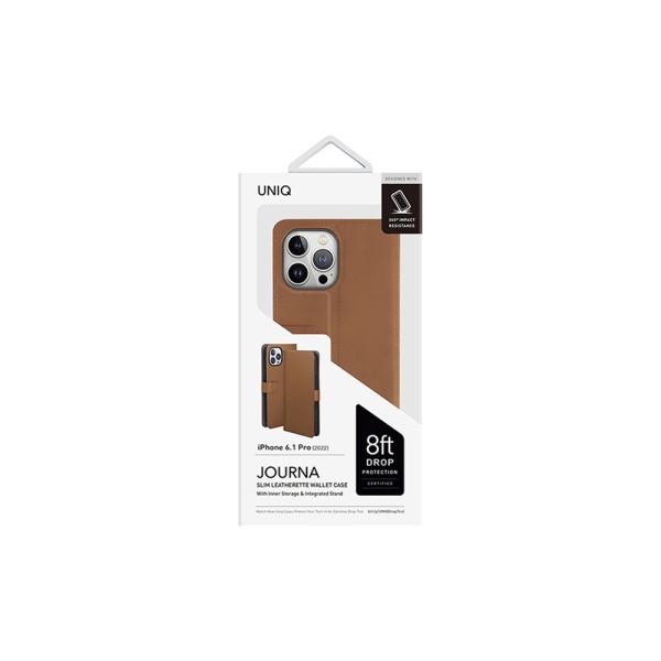 Чехол-книжка Uniq Journa Heritage для iPhone 14, искусств. кожа. Цвет: коричневый