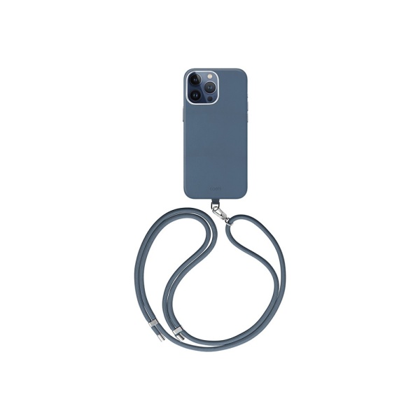 Чехол Uniq COEHL MUSE Leatherette with Strap MagSafe для iPhone 15 Pro. Цвет: синий