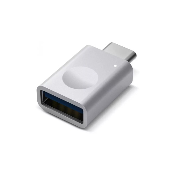 Адаптер Elago USB-C to USB-A Micro Aluminium LED. Цвет: серебристый