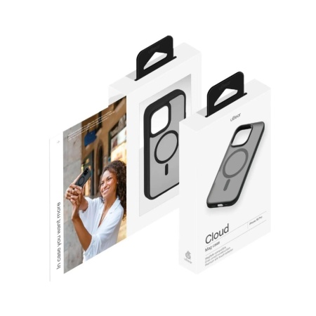 Чехол защитный uBear Cloud Mag Case для iPhone 16 Pro. Цвет: черный