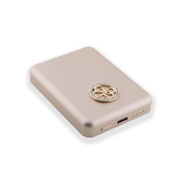 Внешний аккумулятор Guess with  4G Diamond logo MagSafe, 5000mAh. Цвет: золотой