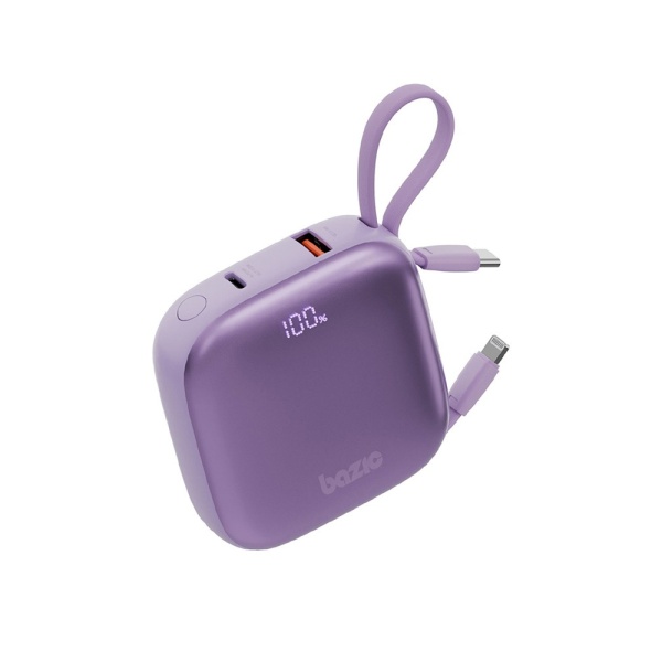 Портативный аккумулятор EnergEA Bazic GoPower Fusion, 10000mAh, PD/QC 20 Вт. Цвет: лавандовый