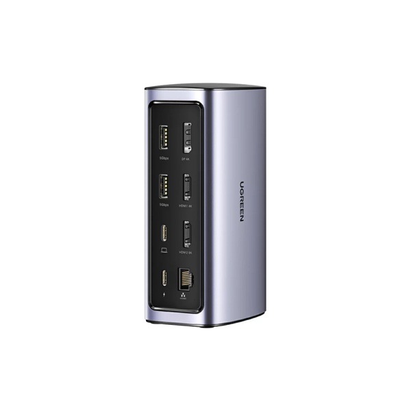 Хаб UGREEN CM555 Revodok Pro 12-in-1 8K@60Hz USB-C Multifunction Docking Station. Цвет: серый