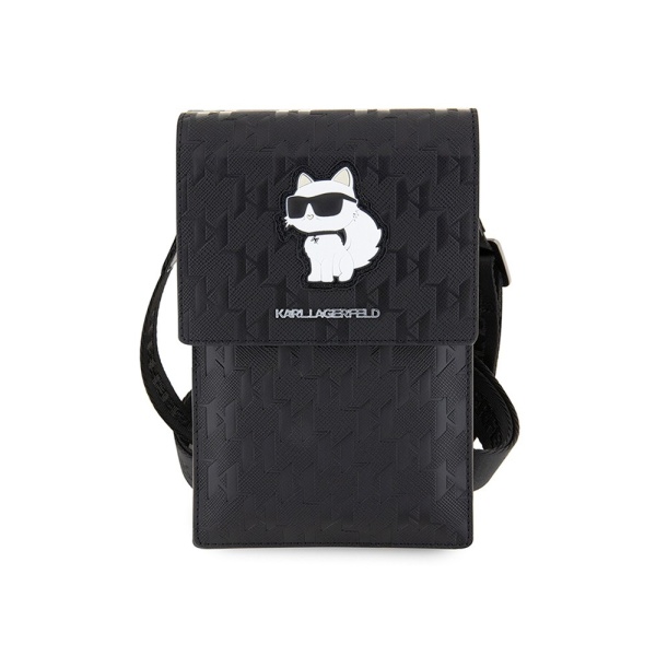 Сумка Lagerfeld Wallet Phone Pouch Saffiano Monogram NFT Choupette для iPhone. Цвет: черный