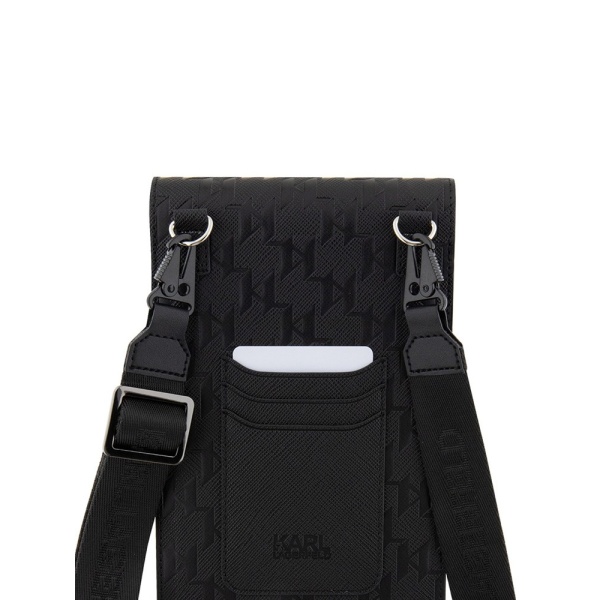 Сумка Lagerfeld Wallet Phone Pouch Saffiano Monogram NFT Choupette для iPhone. Цвет: черный