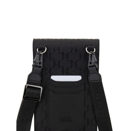 Сумка Lagerfeld Wallet Phone Pouch Saffiano Monogram NFT Choupette для iPhone. Цвет: черный
