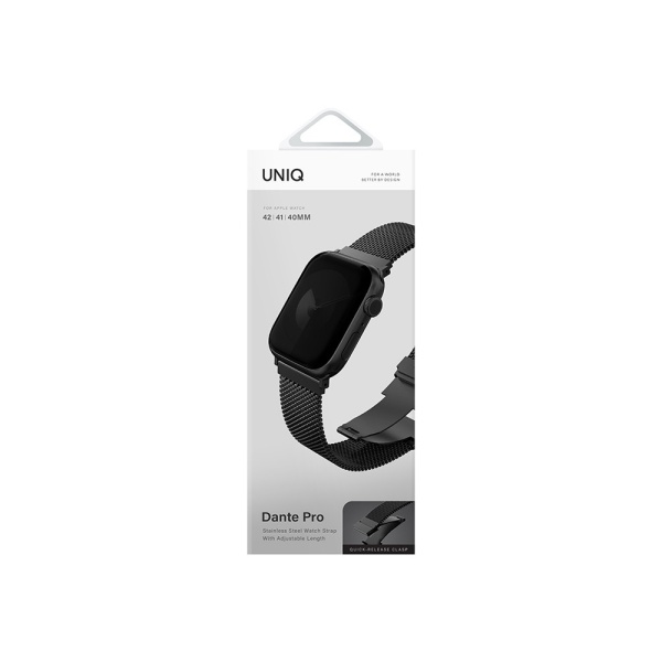 Ремешок из стали Uniq Dante PRO Strap Mesh Steel для Apple Watch 40/41/42мм. Цвет: черный