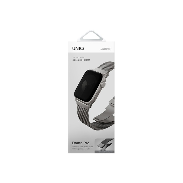 Ремешок Uniq Dante PRO Strap Mesh Steel для Apple Watch 49мм/45мм/44мм/42мм. Цвет: серебристый