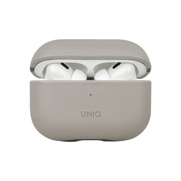 Чехол Uniq Lyden DS Leatherette для AirPods Pro 2 с ремешком. Цвет: слоновая кость/зеленый