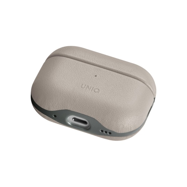 Чехол Uniq Lyden DS Leatherette для AirPods Pro 2 с ремешком. Цвет: слоновая кость/зеленый