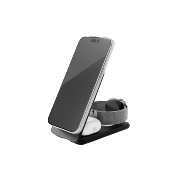 Беспроводное з/у VLP Alum Power Pro 3 в 1 с Magsafe. Цвет: черный титан