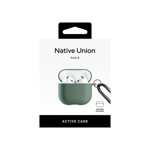 Чехол Native Union Active Case для AirPods 4, силикон. Цвет: серо-зеленый