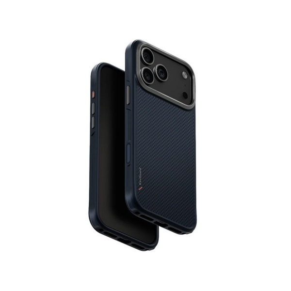 Чехол Uniq KEVA Kevlar Carbon с MagSafe для iPhone 17 Pro Max. Цвет: синий