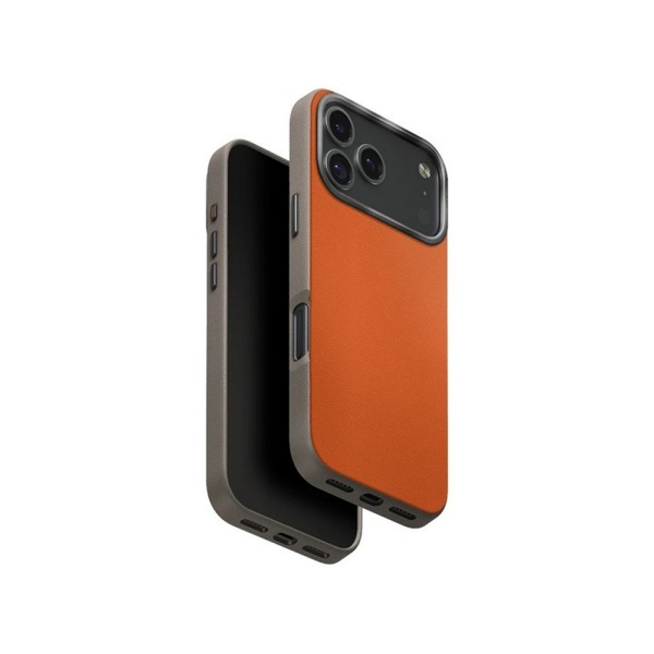 Чехол Uniq Lyden DS Magsafe для iPhone 17 Pro Max. Цвет: оранжевый/серый