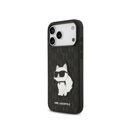 Чехол Lagerfeld PU Saffiano Monogram NFT Karl & Choupette для iPhone 17 Pro. Цвет: черный