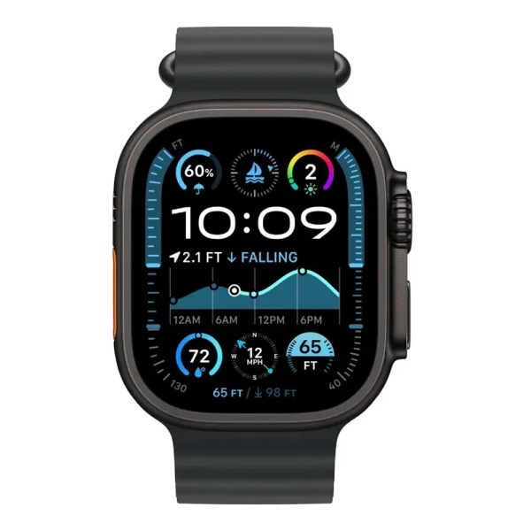 Apple Watch Ultra 2 (2024), "Черный титановый", 49мм, "океанический" ремешок