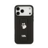 Чехол Lagerfeld PU Saffiano GripStand NFT Choupette metal для iPhone 17 Pro Max. Цвет: черный