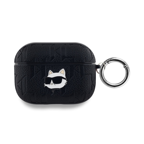 Чехол Lagerfeld PU Saffiano Monogram with ring NFT Metal Head Choupet для AirPods Pro 3. Цвет: черны