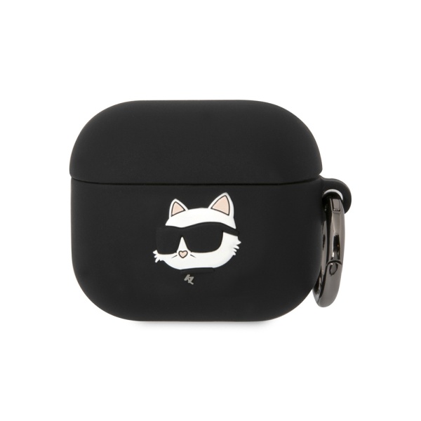 Чехол Lagerfeld Silicone case with ring NFT 3D Choupette для AirPods Pro 3. Цвет: черный
