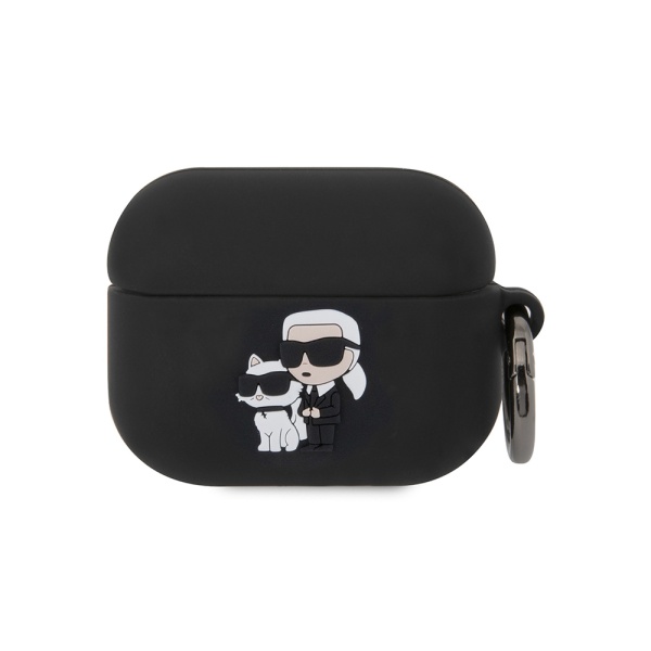 Чехол Lagerfeld Silicone case with ring NFT Karl & Choupette для AirPods Pro 3. Цвет: черный