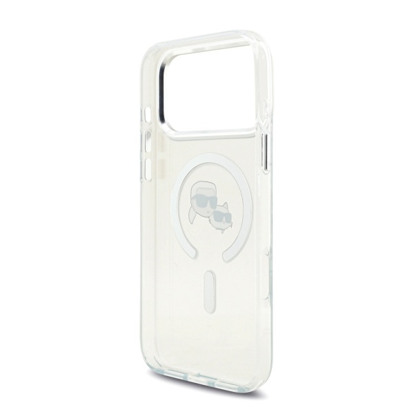 Чехол Lagerfeld IML NFT Karl & Choup Heads Metal camera для iPhone 17 Pro Max. Цвет: белый