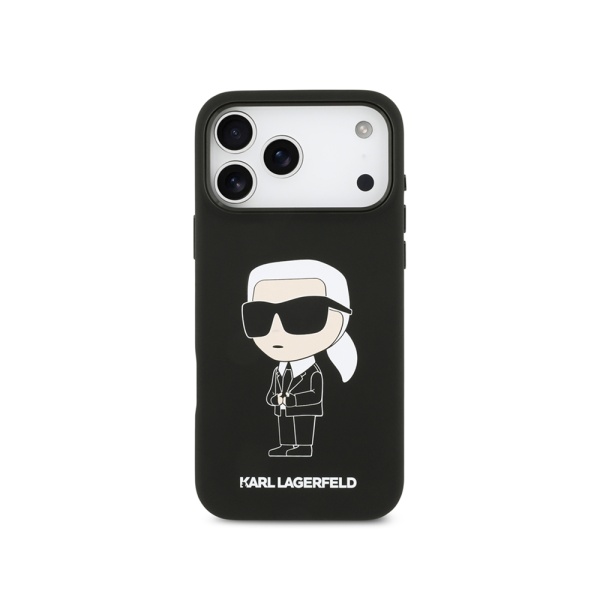 Чехол Lagerfeld Liquid silicone NFT Karl Ikonik Metal Cam для iPhone 17 Pro. Цвет: черный