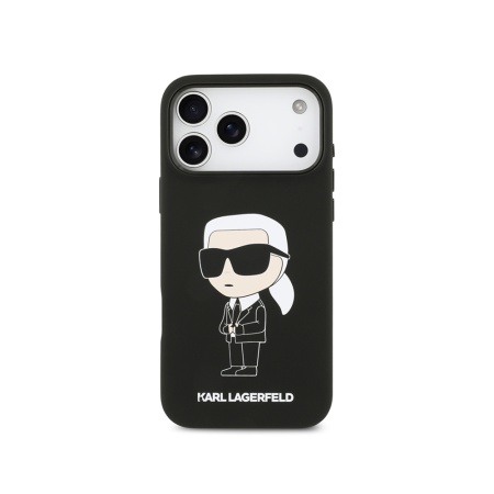 Чехол Lagerfeld Liquid silicone NFT Karl Ikonik Metal Cam для iPhone 17 Pro. Цвет: черный