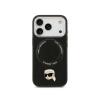 Чехол Lagerfeld PU NFT Choupette head Metal pin & Camera для iPhone 17 Pro. Цвет: черный