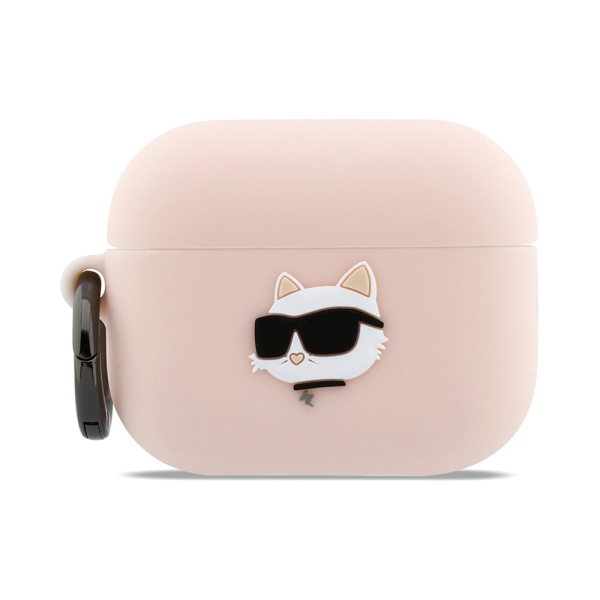 Чехол Lagerfeld Silicone case with ring NFT 3D Choupette для AirPods Pro 3. Цвет: розовый