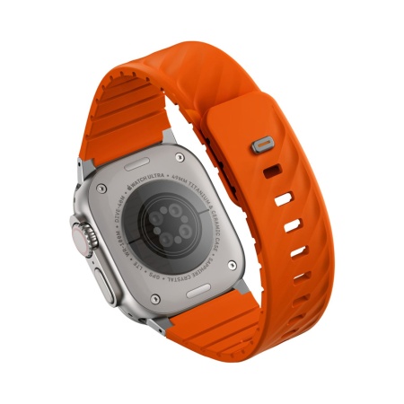 Ремешок силиконовый Uniq FLUO Silicone для Apple Watch 40-49мм. Цвет: оранжевый