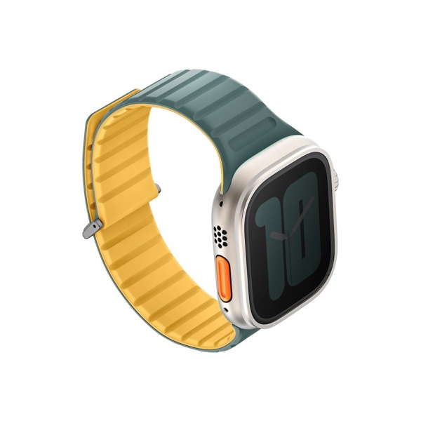 Ремешок силиконовый Uniq Revix EVO для Apple Watch 49/46/45/44 мм. Цвет: зеленый/желтый