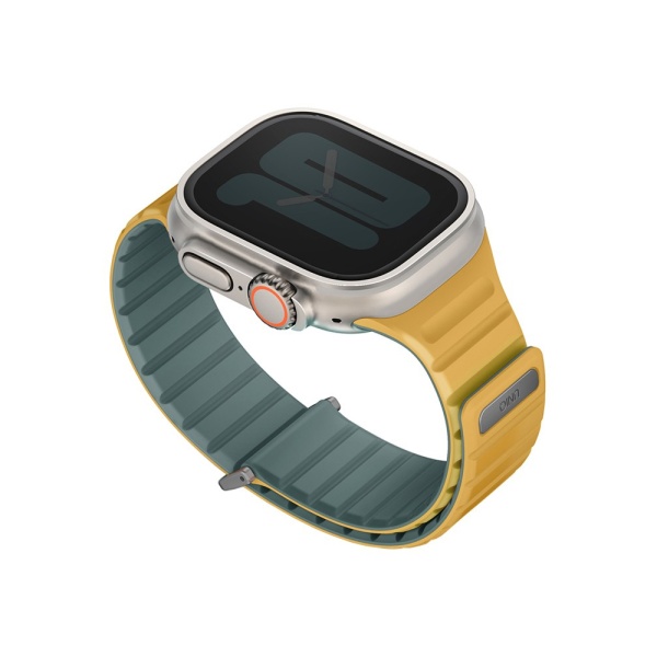 Ремешок силиконовый Uniq Revix EVO для Apple Watch 49/46/45/44 мм. Цвет: зеленый/желтый