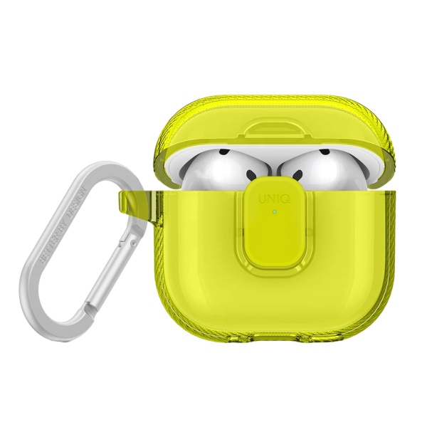 Чехол UNIQ Glase PRO TPU Lock case для AirPods 4, силикон. Цвет: светло-зеленый
