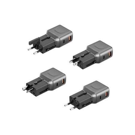 Адаптер питания EnergEA TravelGo USB-C, USB-A QC 3.0, 35W. Цвет: серый