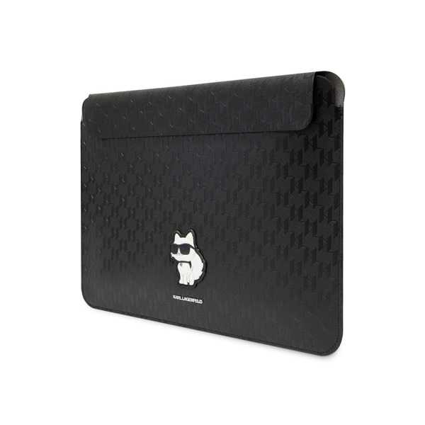 Чехол Lagerfeld Saffiano Sleeve Monogram NFT Choupette для ноутбуков 16". Цвет: черный