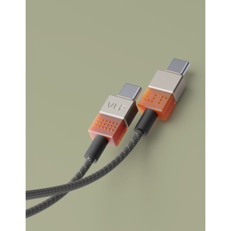 Кабель VLP NEO USB-C — USB-C, 100 Вт, 1.5м. Цвет: янтарно-серый