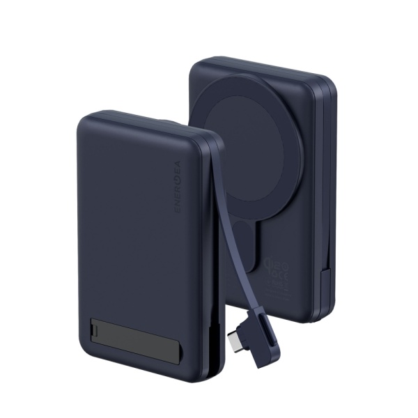 Внешний аккумулятор EnergEA MagPac PRO Plus, 10 000, 15W, Type-c 20W, Qi2. Цвет: синий
