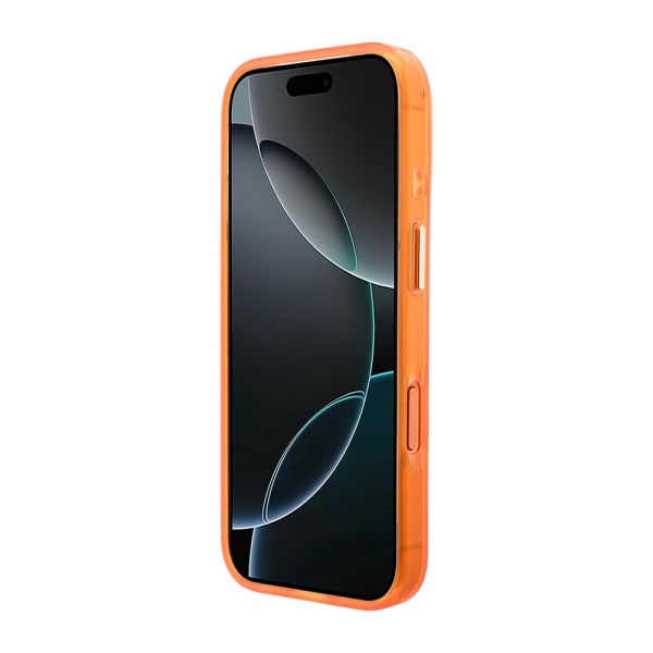 Чехол Guess IML 4G Big metal and Script logo Metal cam Hard Orange для iPhone 17 Pro. Цвет: оранжевы