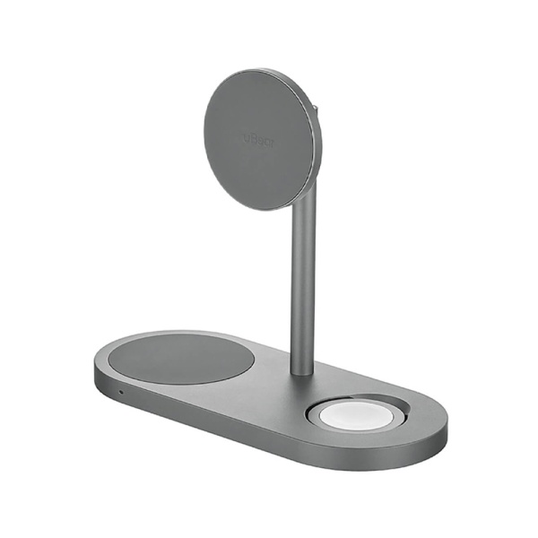 Беспроводное зарядное устройство uBear Stage Ultra Apple Watch 3 в 1 стандарта Qi2, 25W.